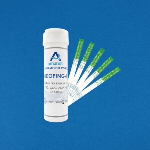 Tiras antidoping detección de 5 parámetros (THC, MET, AMP, COC, OPI) en orina